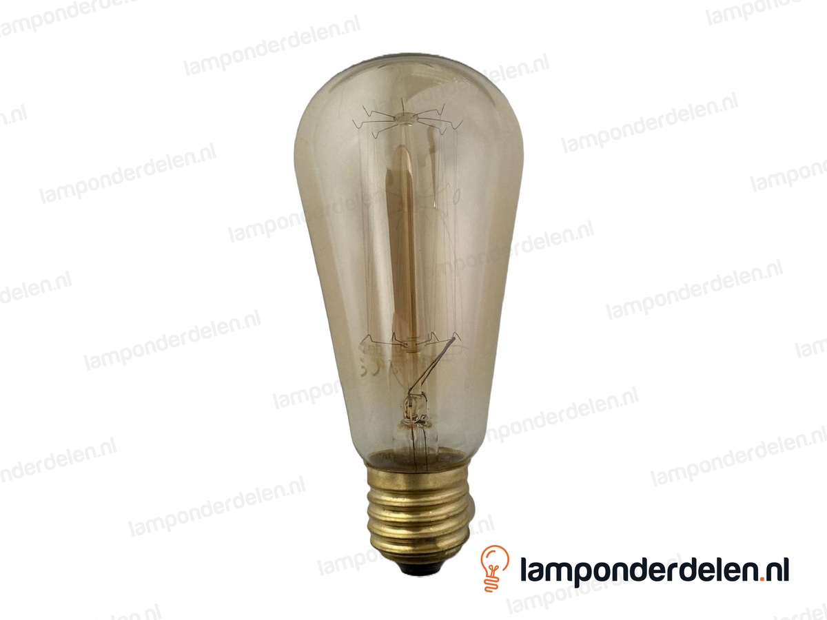 Avide - kooldraadlamp - edisonlamp - E27 - ST58 - goud - 40W