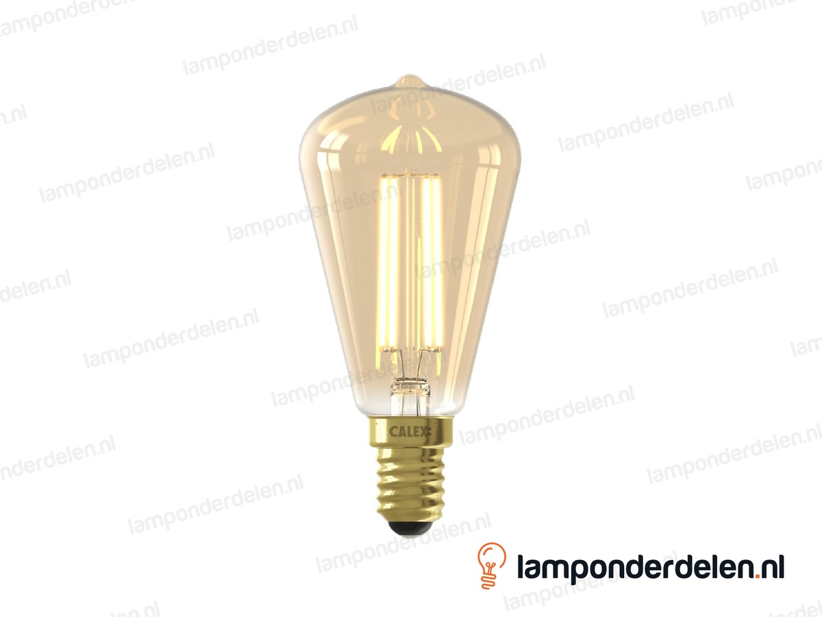 Calex filament LED edisonlamp - E14 - ST48 - goud - 3,5 W - dimbaar