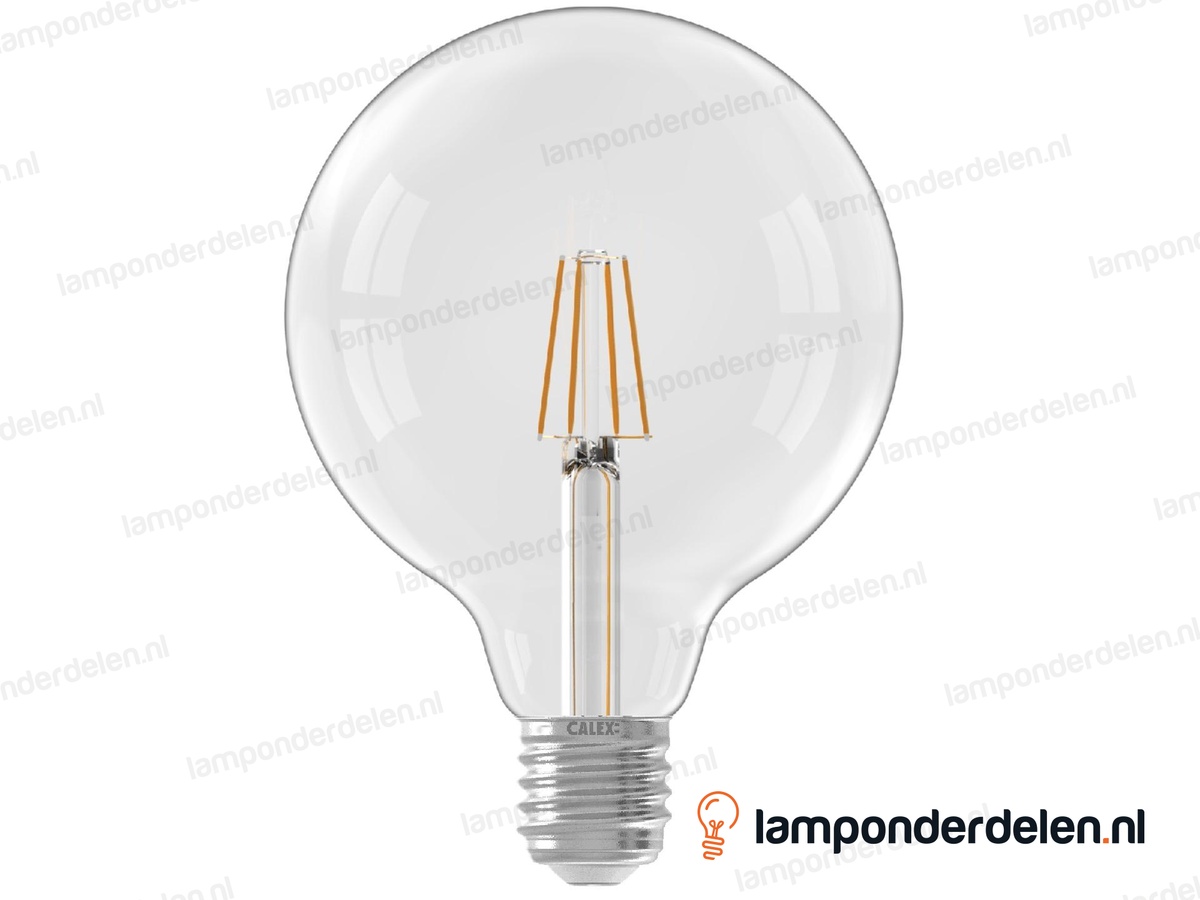 Calex filament LED globelamp - E27 - G125 - helder - 4,5 W - dimbaar