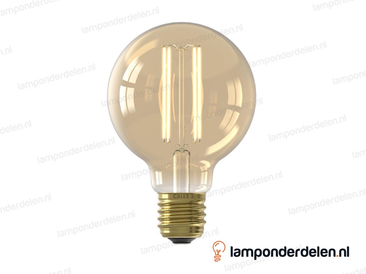 Calex filament LED globelamp - E27 - G80 - goud - 3,5 W - dimbaar