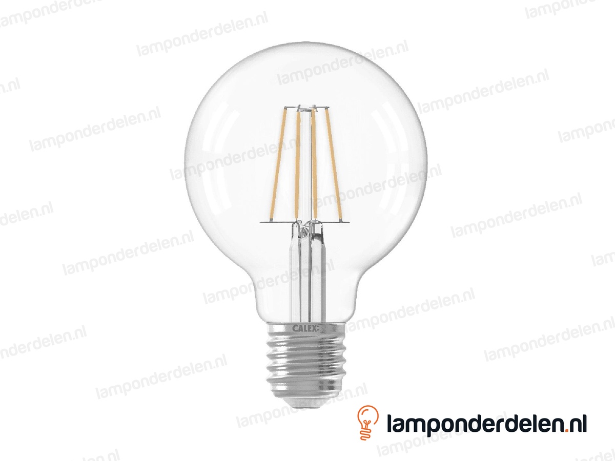 Calex filament LED globelamp - E27 - G80 - helder - 4,5 W - dimbaar