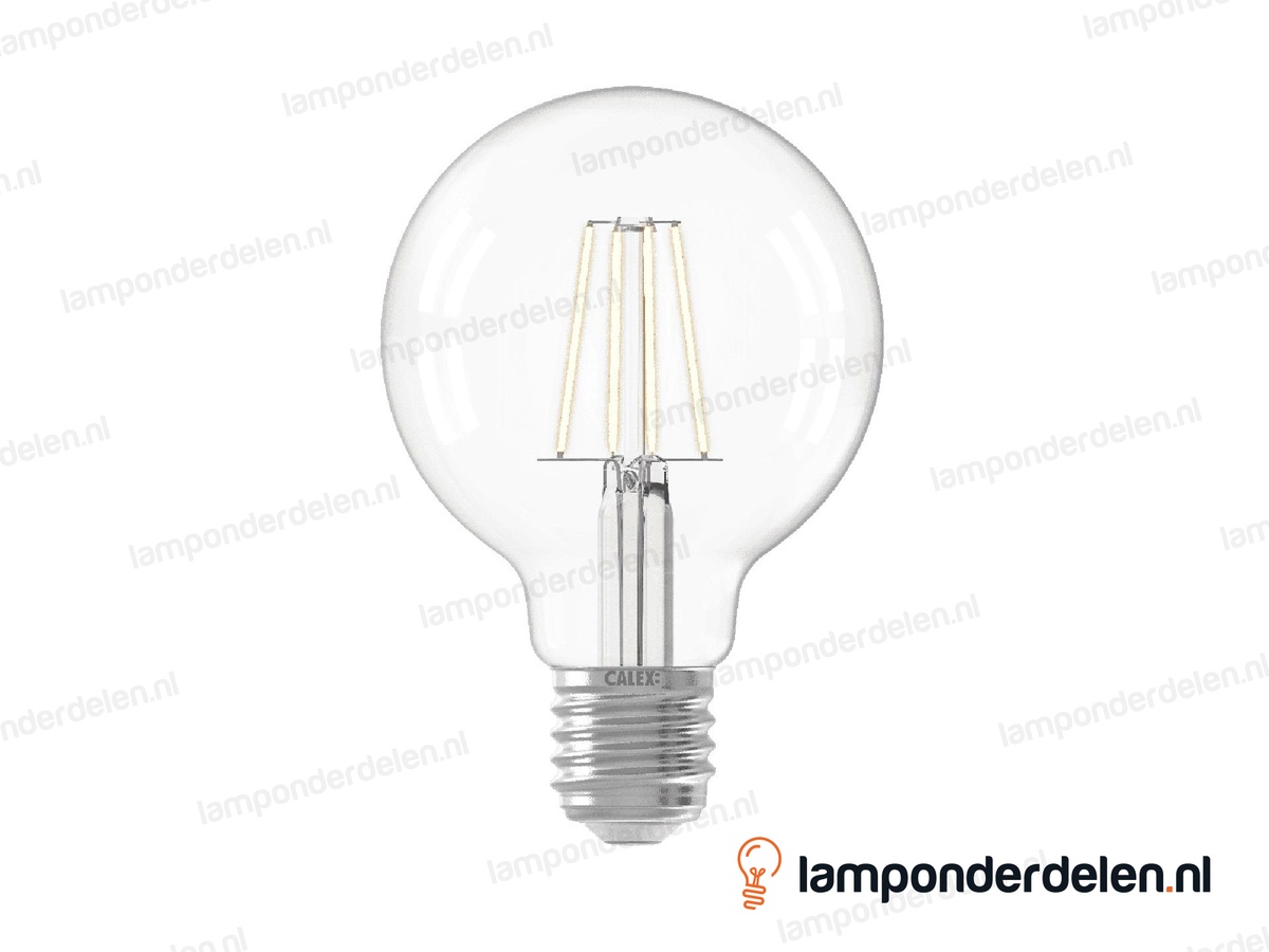 Calex filament LED globelamp - E27 - G80 - helder - 4,5 W - dimbaar