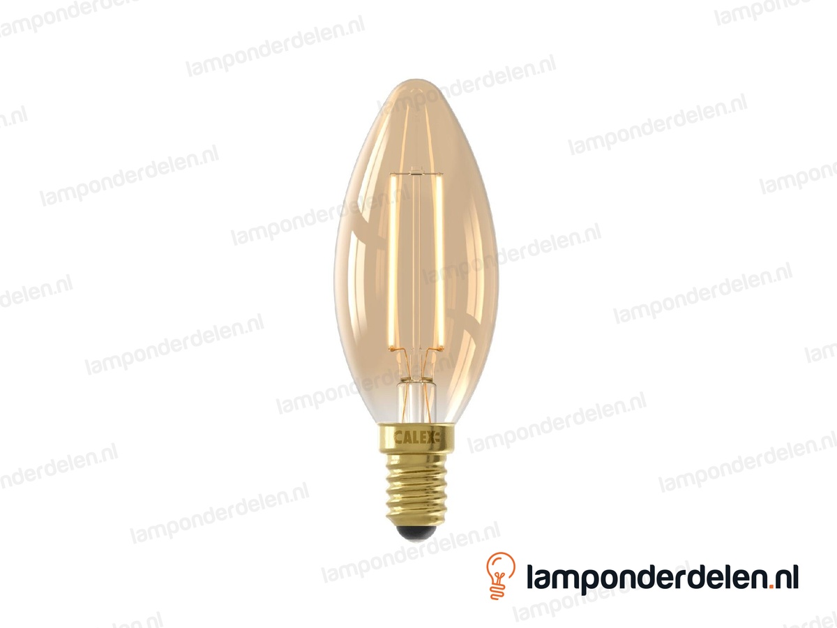 Calex filament LED kaarslamp - E14 - B35 - goud - 3,5 W - dimbaar