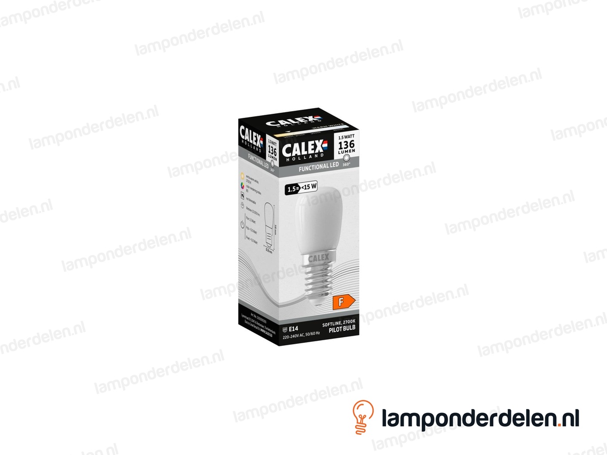 Calex filament LED parfumlamp - E14 - T26 - opaal - 1,5 W