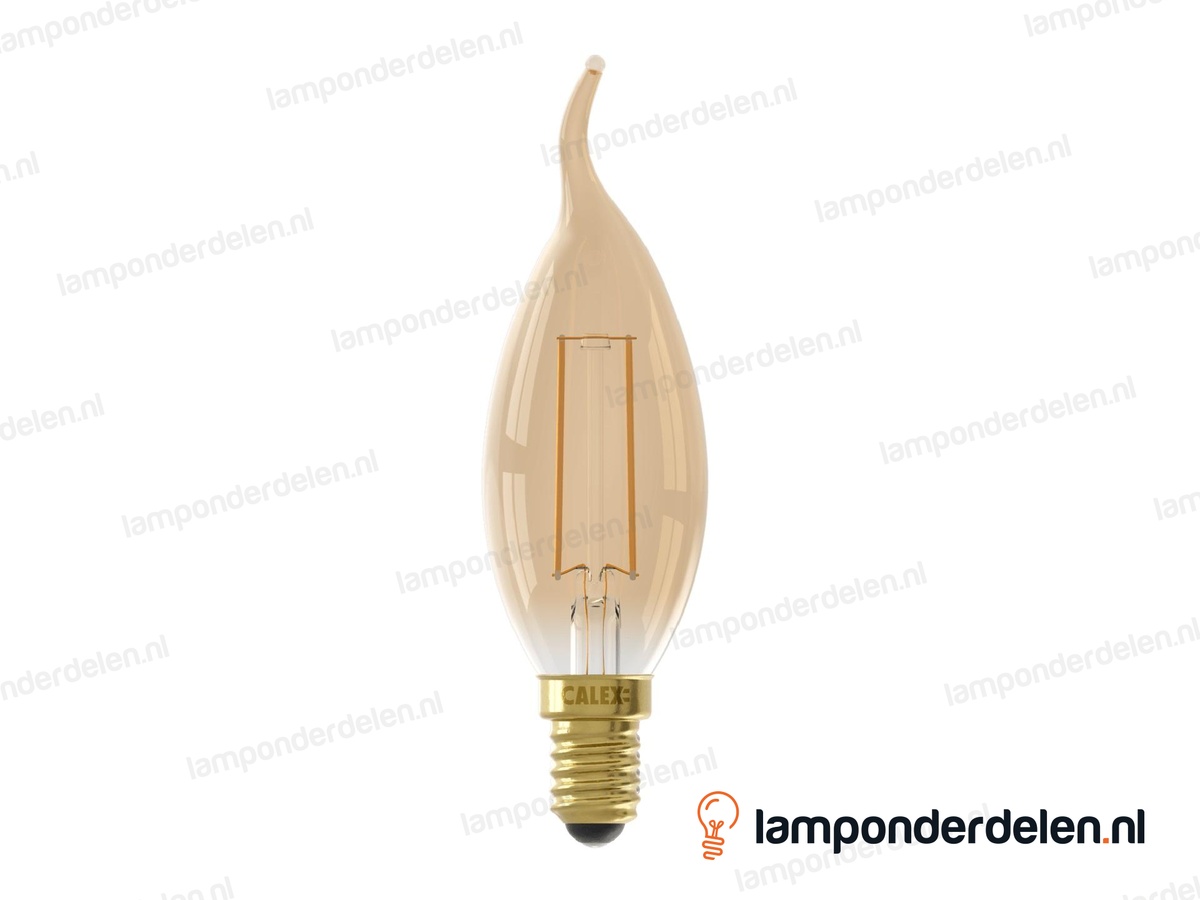 Calex filament LED tipkaarslamp - E14 - BXS35 - goud - 3,5 W - dimbaar