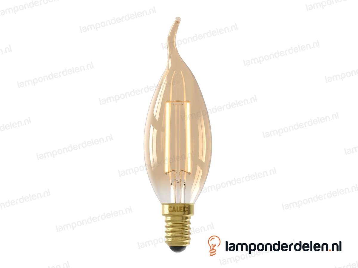 Calex filament LED tipkaarslamp - E14 - BXS35 - goud - 3,5 W - dimbaar