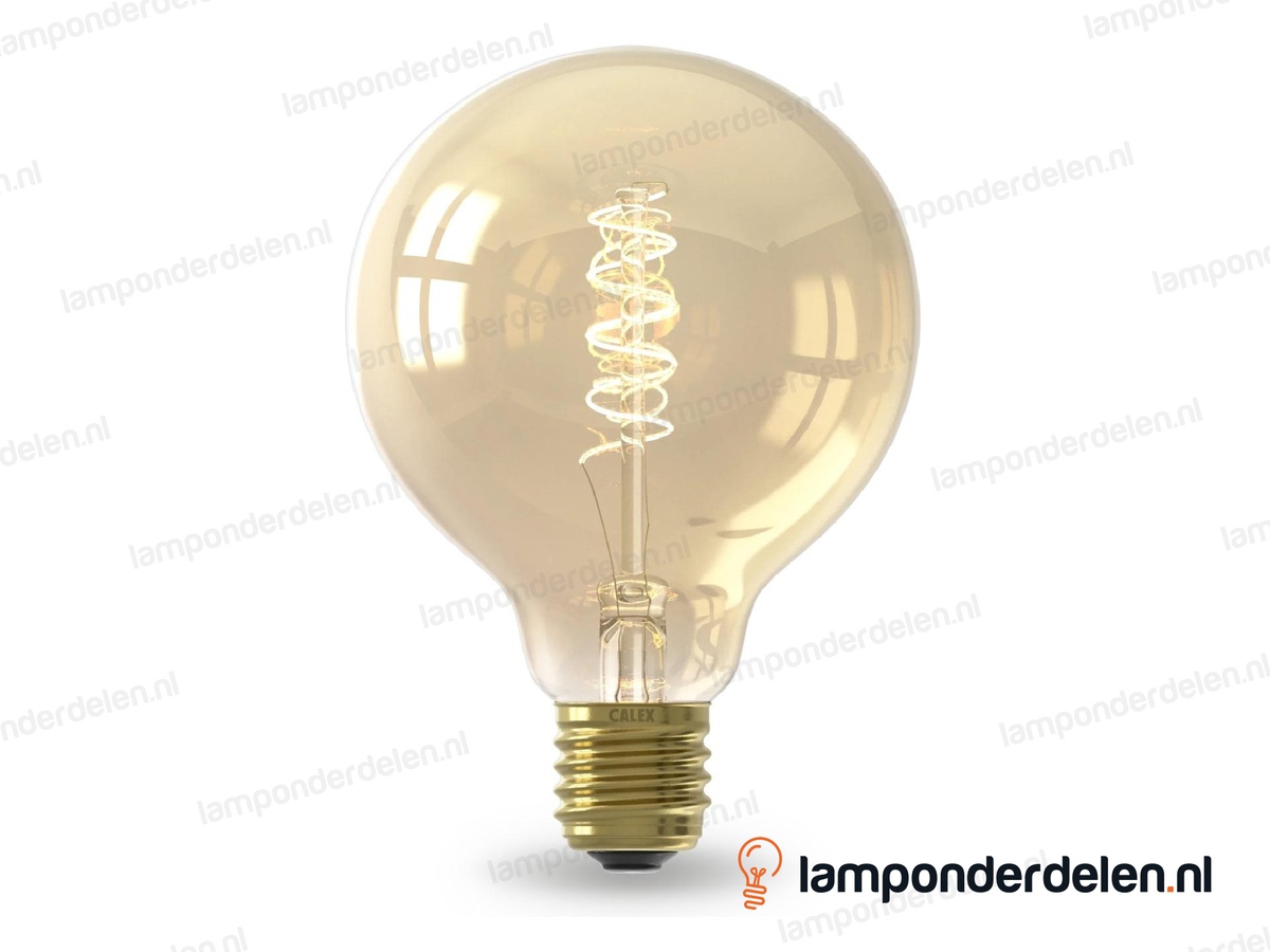 Calex flex filament LED globelamp - E27 - G95 - goud - 3,8 W - dimbaar