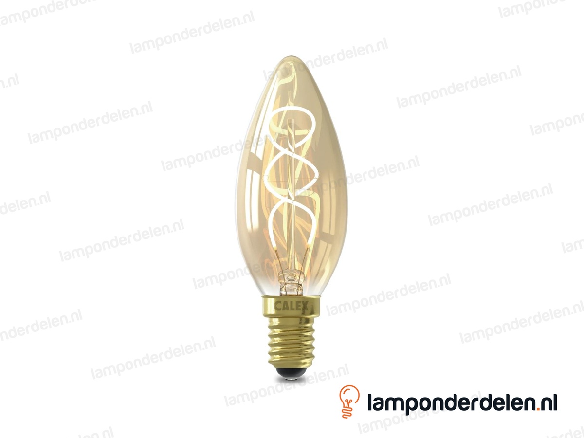 Calex flex filament LED kaarslamp - E14 - B35 - goud - 2,5 W - dimbaar