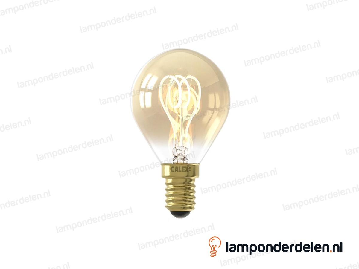 Calex flex filament LED kogellamp - E14 - P45 - goud - 2,5 W - dimbaar