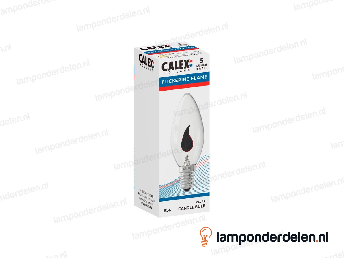 Calex - gloeilamp - flikkerende - kaarslamp - E14 - B35 - helder - 3W