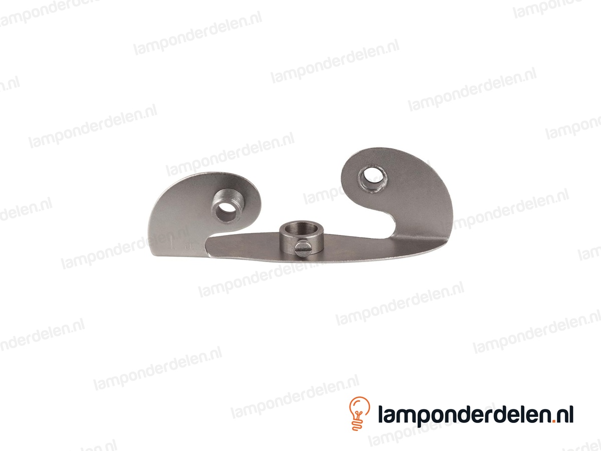 Fitting beugel metaal 2-lichts gebogen met stelring - buitendraad M10x1