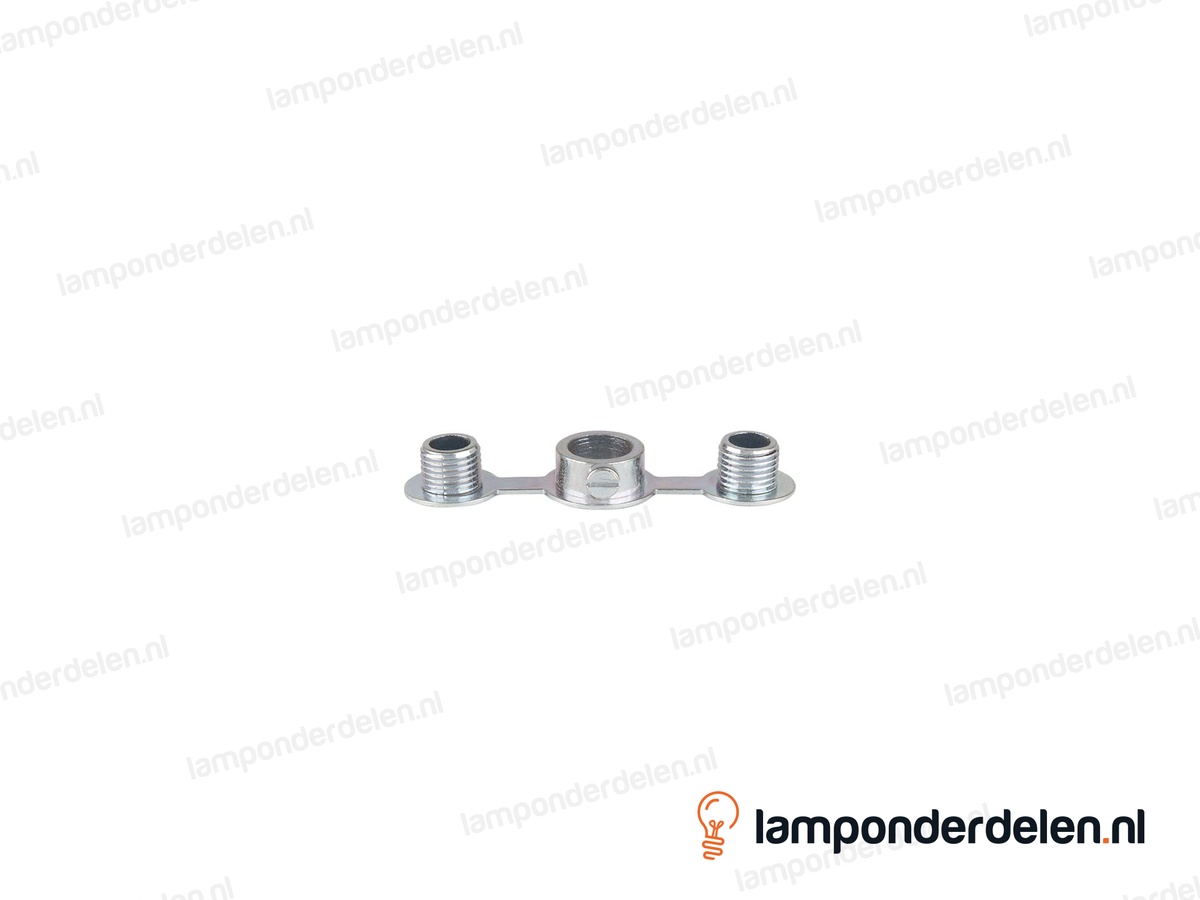 Fitting beugel metaal 2-lichts met stelring - buitendraad M10x1