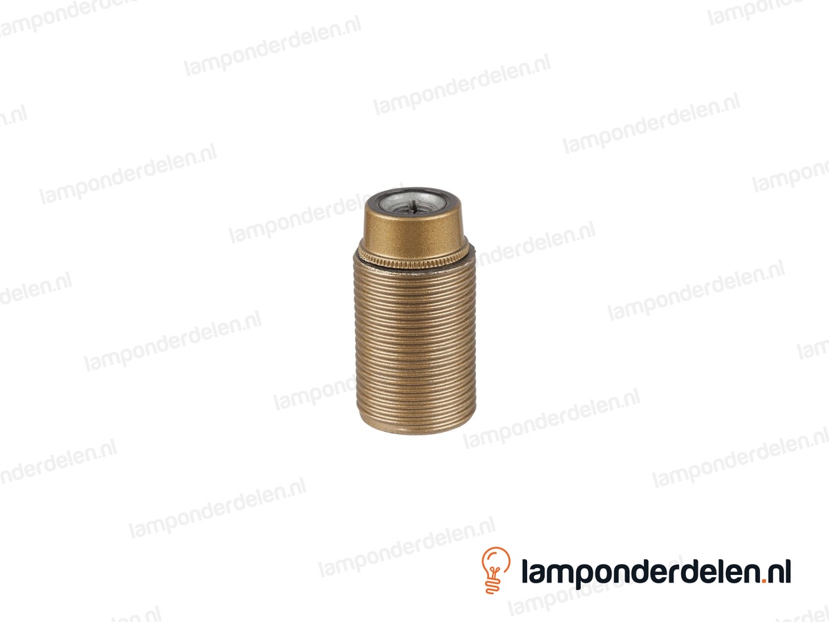 Fitting E14 bakeliet goud doorlopend