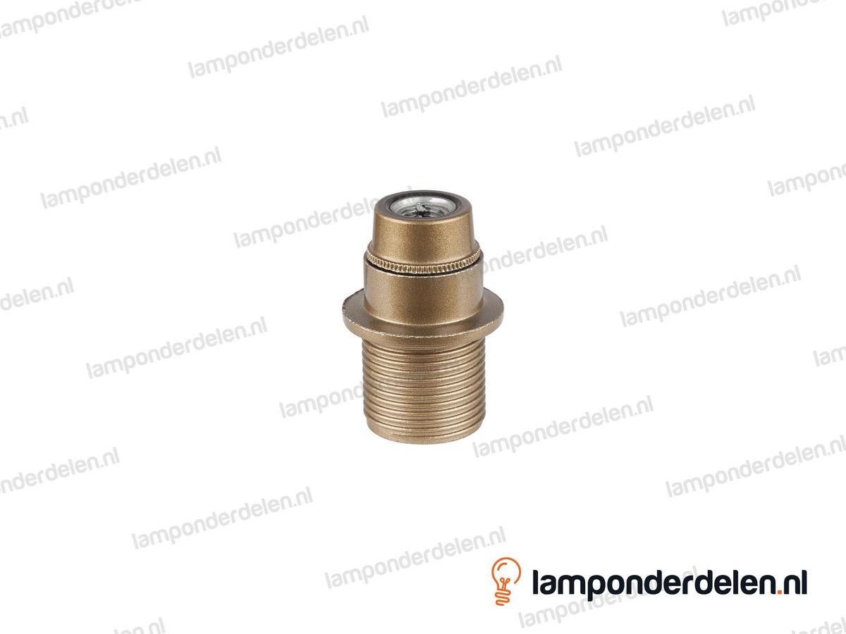 Fitting E14 bakeliet goud verhoogd