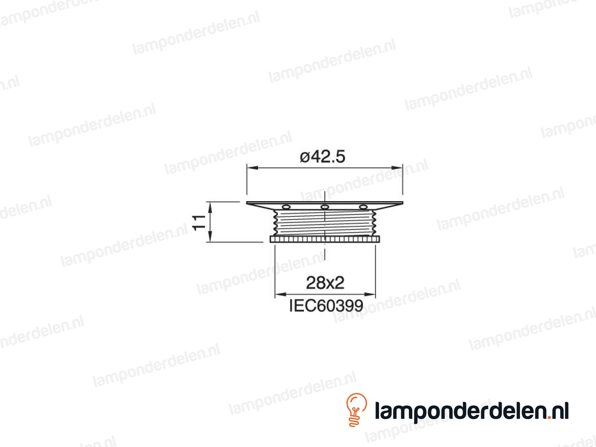 Fitting E14 schroefring metaal messingglanskleurig