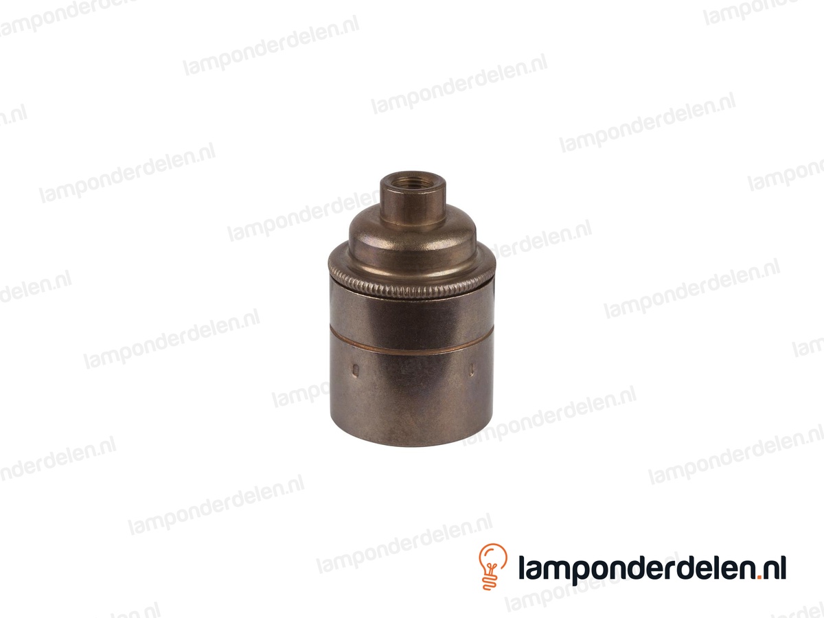 Fitting E27 messing oud engels glad met aarde-aansluiting