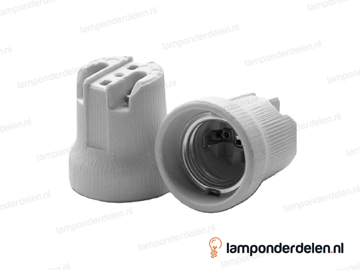Fitting E27 porselein schroefbaar met M4 gaten