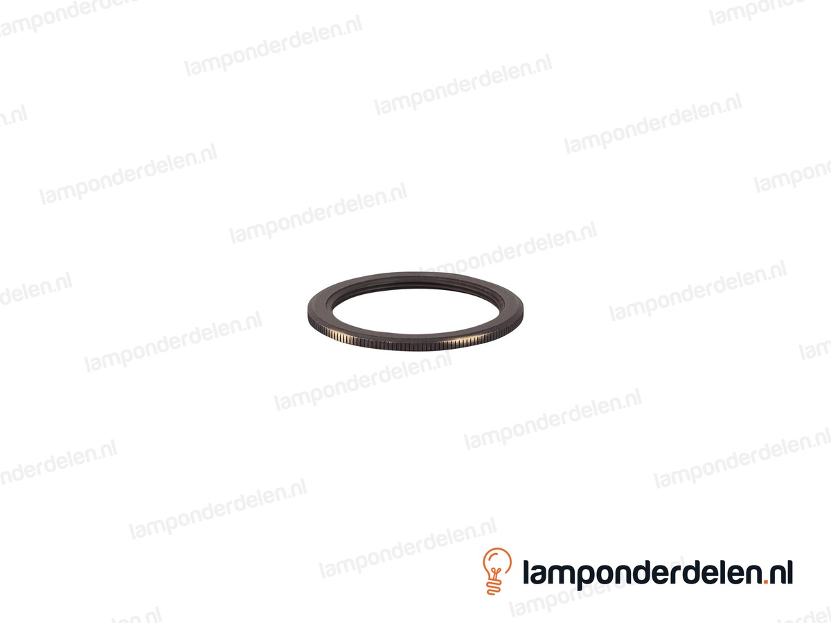 Fitting E27 schroefring messing geborsteld antiek
