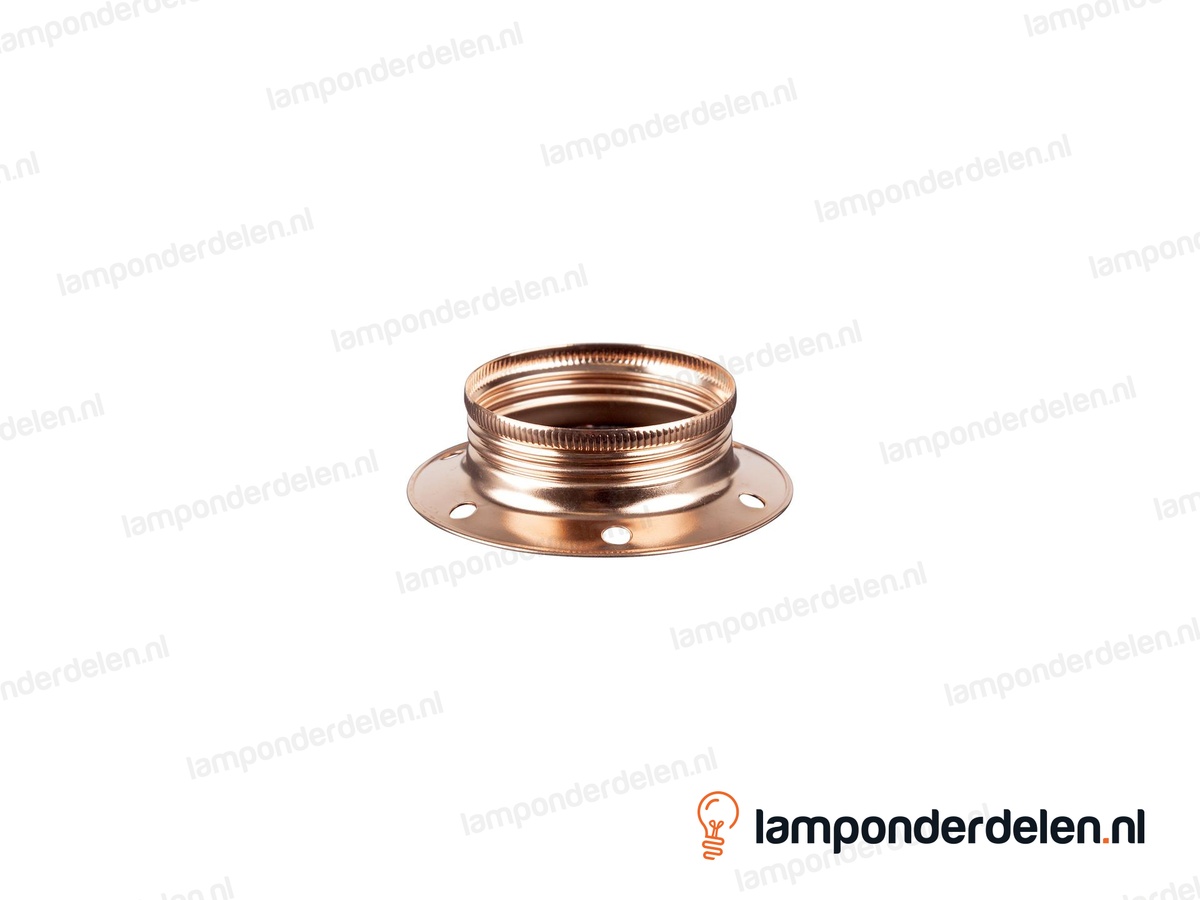 Fitting E27 schroefring metaal breed koperglanskleurig
