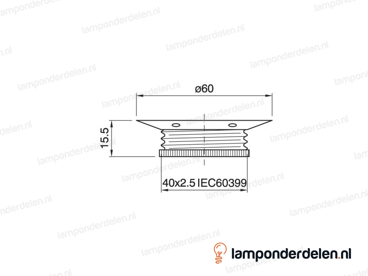 Fitting E27 schroefring metaal breed messingglanskleurig