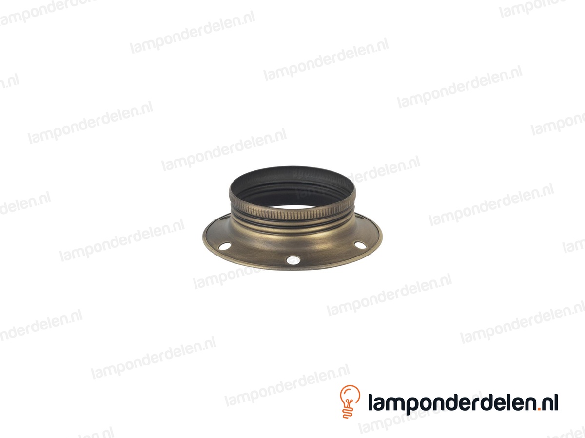 Fitting E27 schroefring metaal breed oud bronskleurig