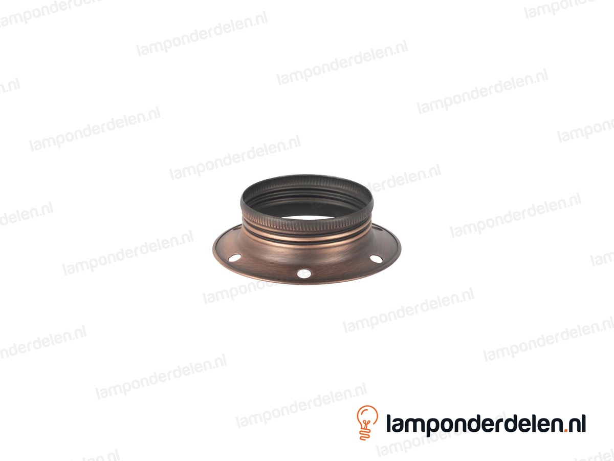 Fitting E27 schroefring metaal breed oud koperkleurig