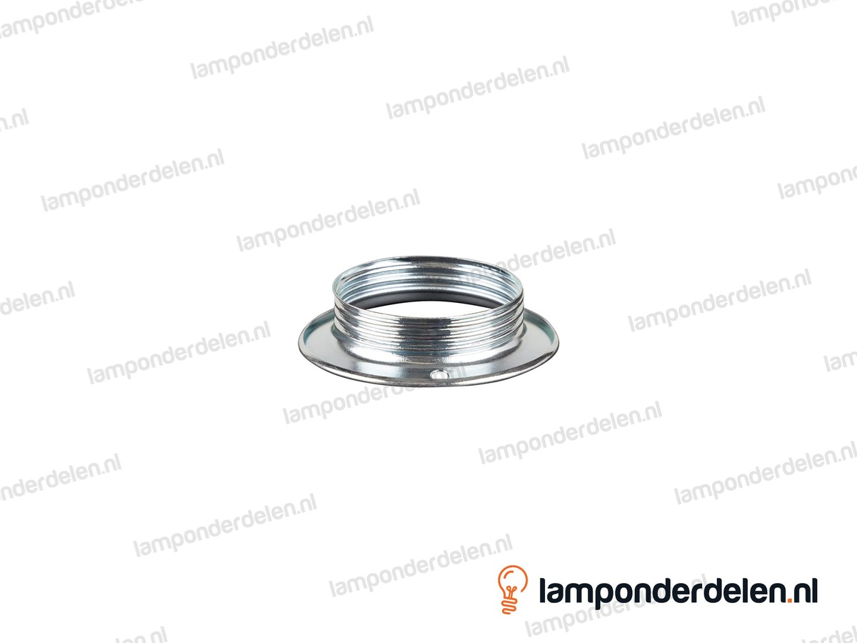 Fitting E27 schroefring metaal chroomkleurig