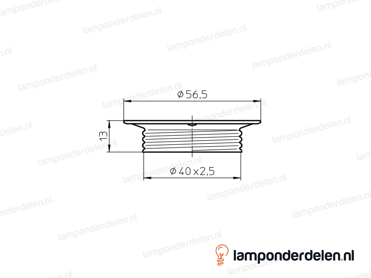 Fitting E27 schroefring metaal chroomkleurig