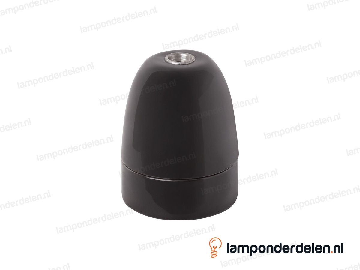 Fitting E40 porselein zwart