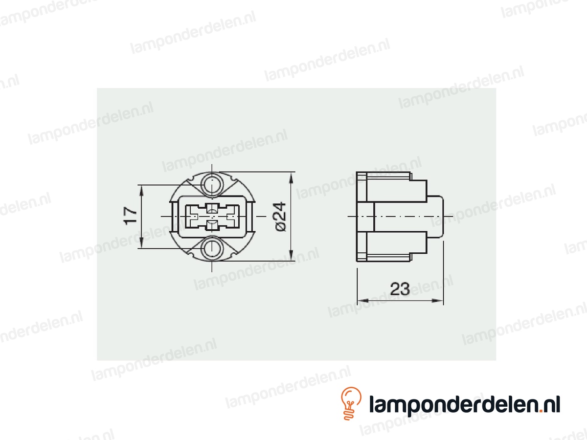 Fitting G9 keramisch met kunststof huls - breed model