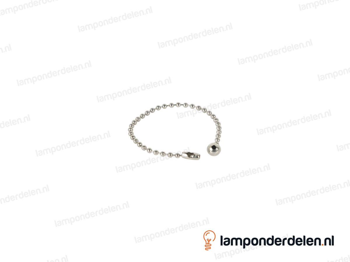 Fitting kogeltrekketting messing nikkelkleurig - lengte 15 cm