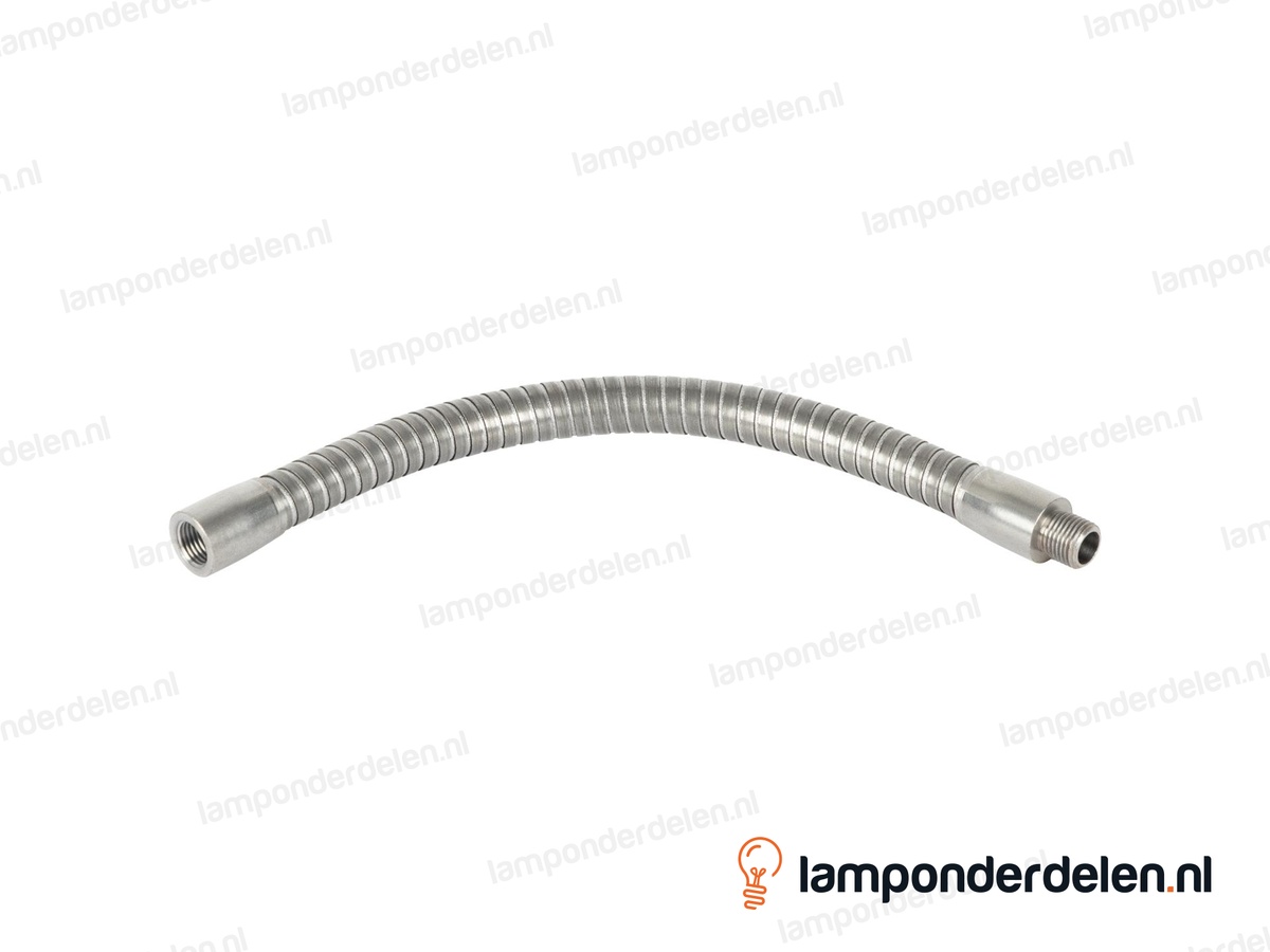 Flexibele stang metaal blank dik - lengte 70 cm - binnendraad en buitendraad M10x1