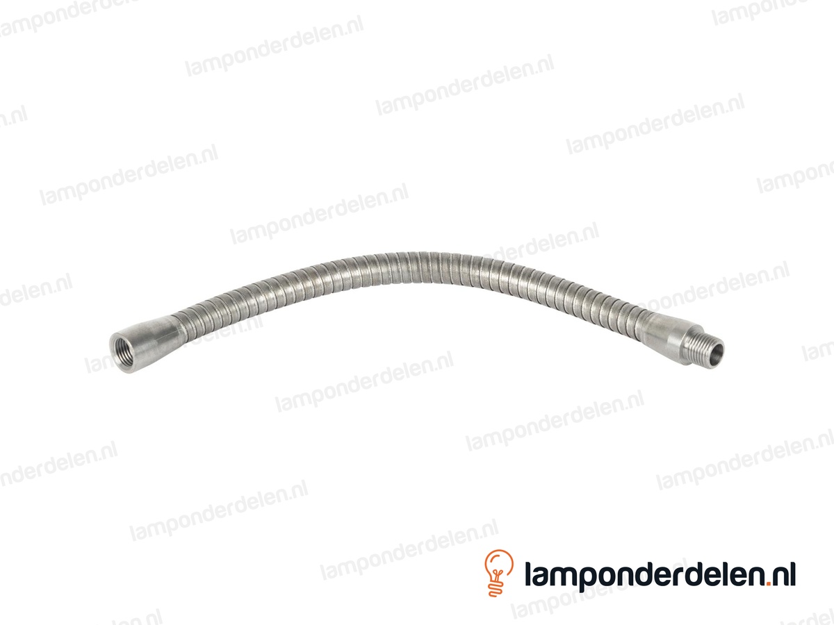 Flexibele stang metaal blank dun - lengte 70 cm - binnendraad en buitendraad M10x1