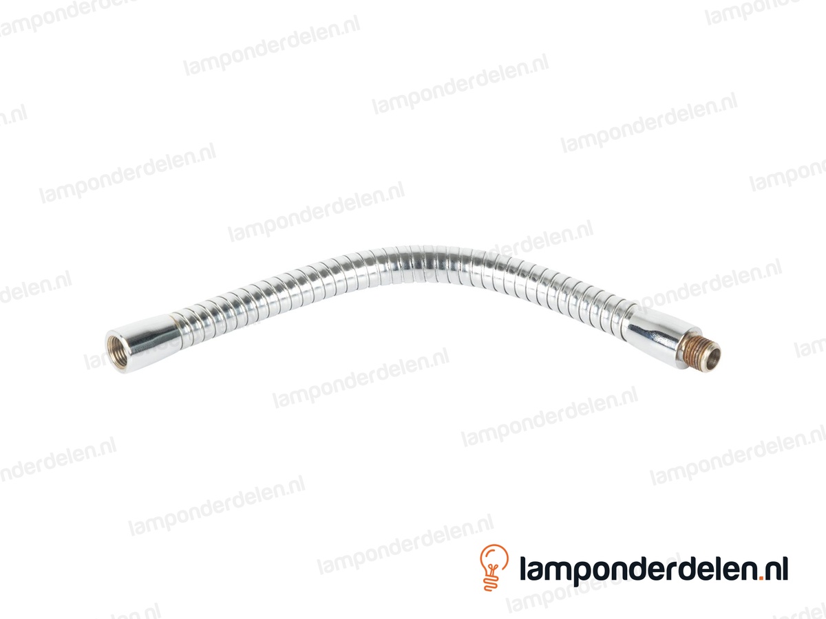 Flexibele stang metaal chroomkleurig dik - lengte 70 cm - binnendraad en buitendraad M10x1
