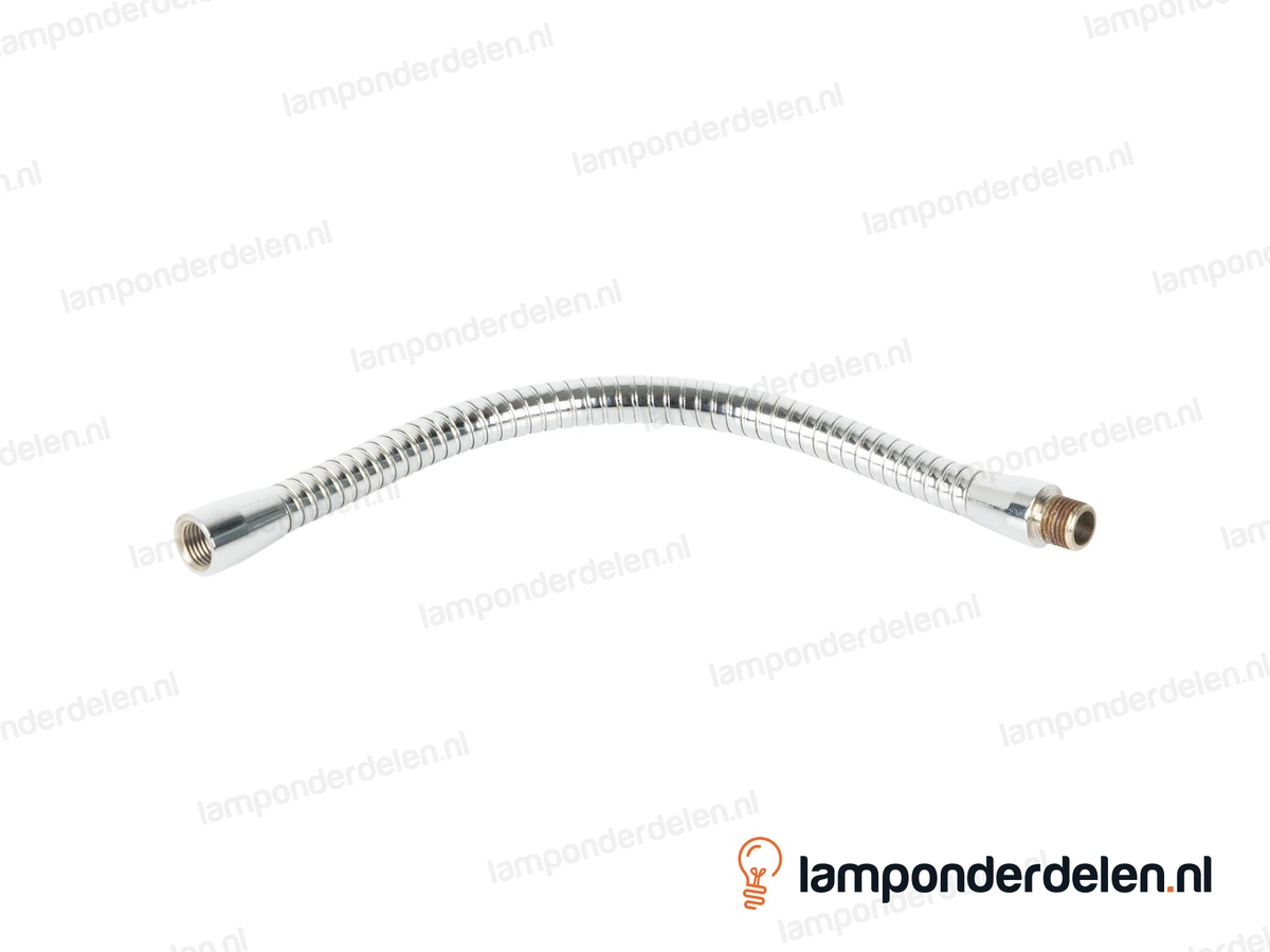 Flexibele stang metaal chroomkleurig dun - lengte 70 cm - binnendraad en buitendraad M10x1