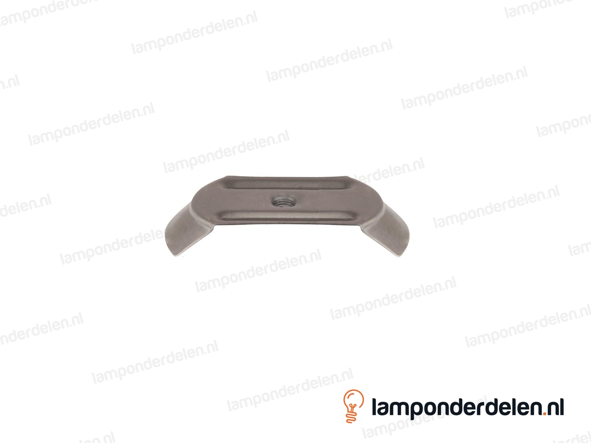 Glasdrager metaal voor glazen bol met gat - bovenkant 8 cm - onderkant 10 cm - binnendraad M10x1
