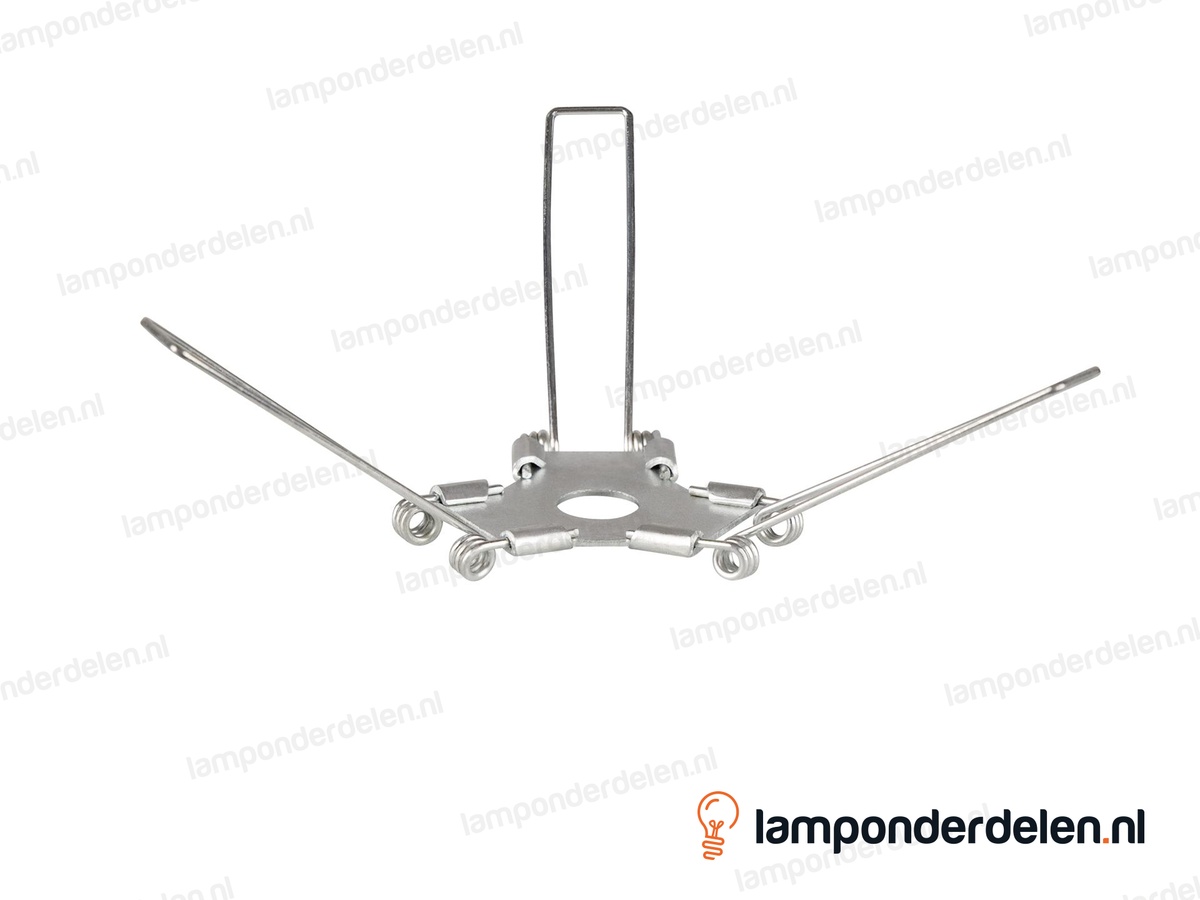 Glasveer metaal met 3 poten - voor glazen lampenkap met gat vanaf 5 cm