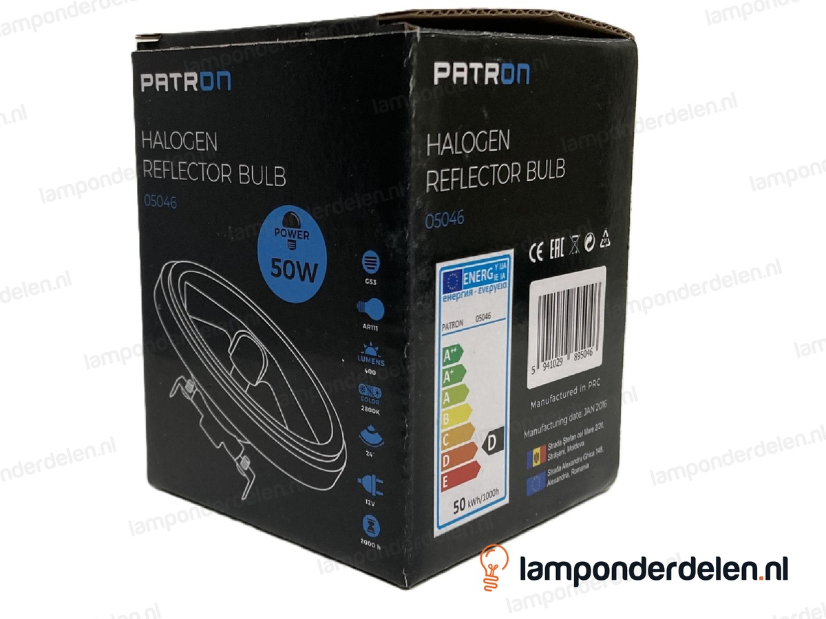 Halogeenlamp - 111 MM - AR111 - G53 - 50W - 12 volt - 24°