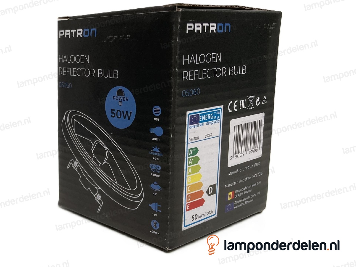Halogeenlamp - 111 MM - AR111 - G53 - 50W - 12 volt - 45°