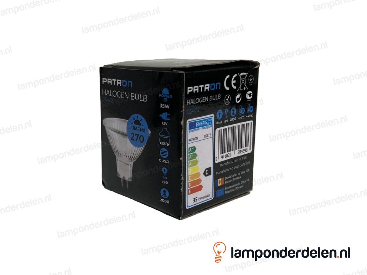 Halogeenlamp - 51 MM - MR16 - GU5.3 - 35W - 12 volt - 36°