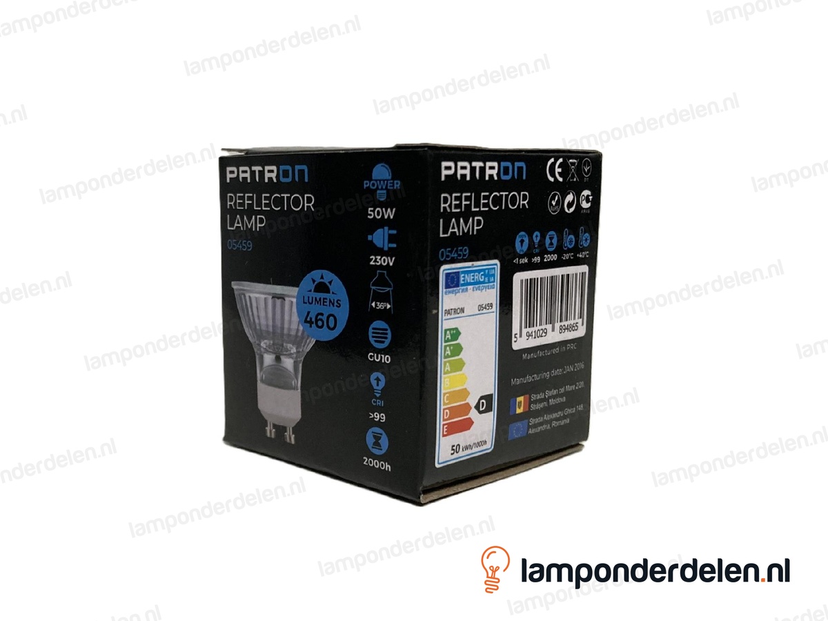 Halogeenlamp - 51 MM - PAR16 - GU10 - 50W - 230 volt - 36°