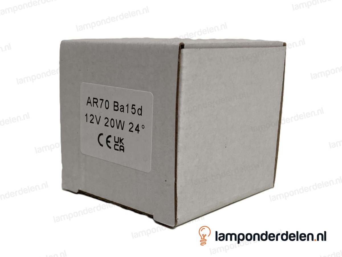 Halogeenlamp - 70 MM - AR70 - Ba15d - 20W - 12 volt - 24°