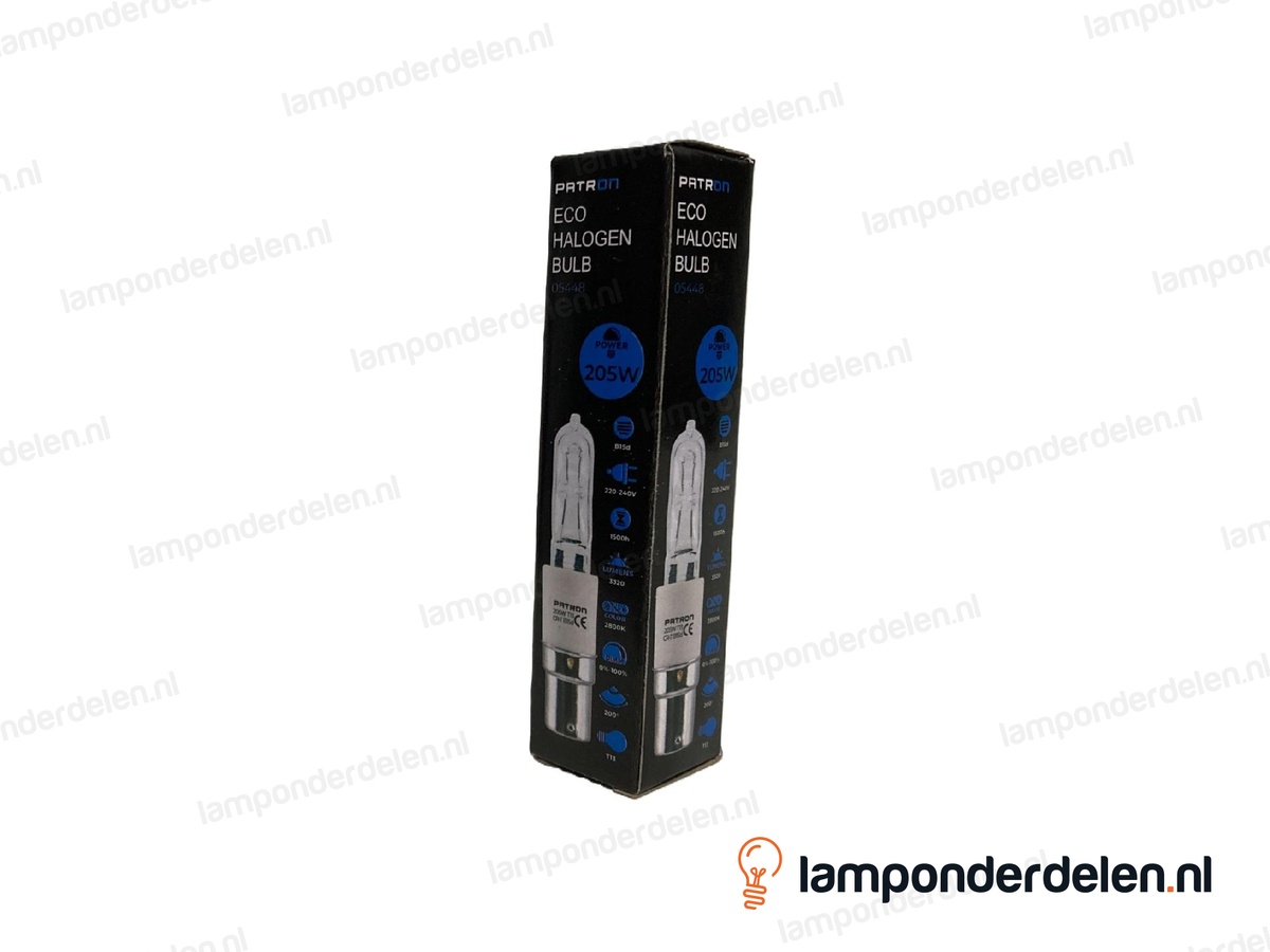 Halogeenlamp - halolux ceram - B15d - helder - 205W - 230 volt