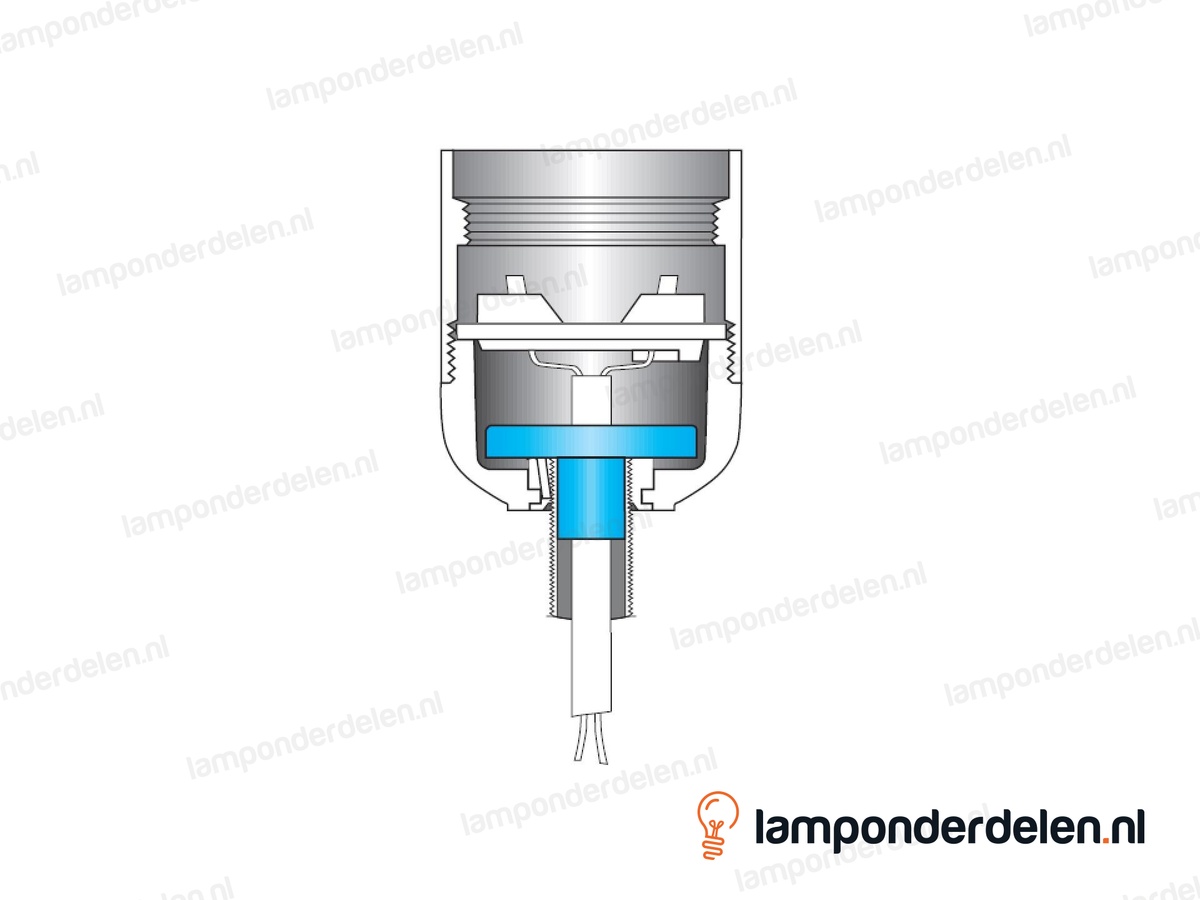 Isolatietule E14 kunststof wit - 16 x 15 mm - geschikt voor draadeind M10x1 - snoerdoorvoer 5,8 mm