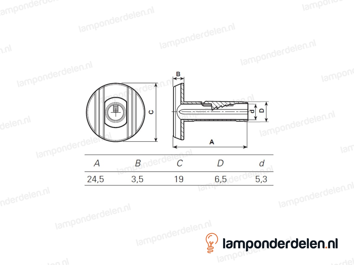 Isolatietule E14/E27 kunststof wit met trekontlaster - 19 x 24,5 mm - geschikt voor draadeind M10x1 en plat snoer