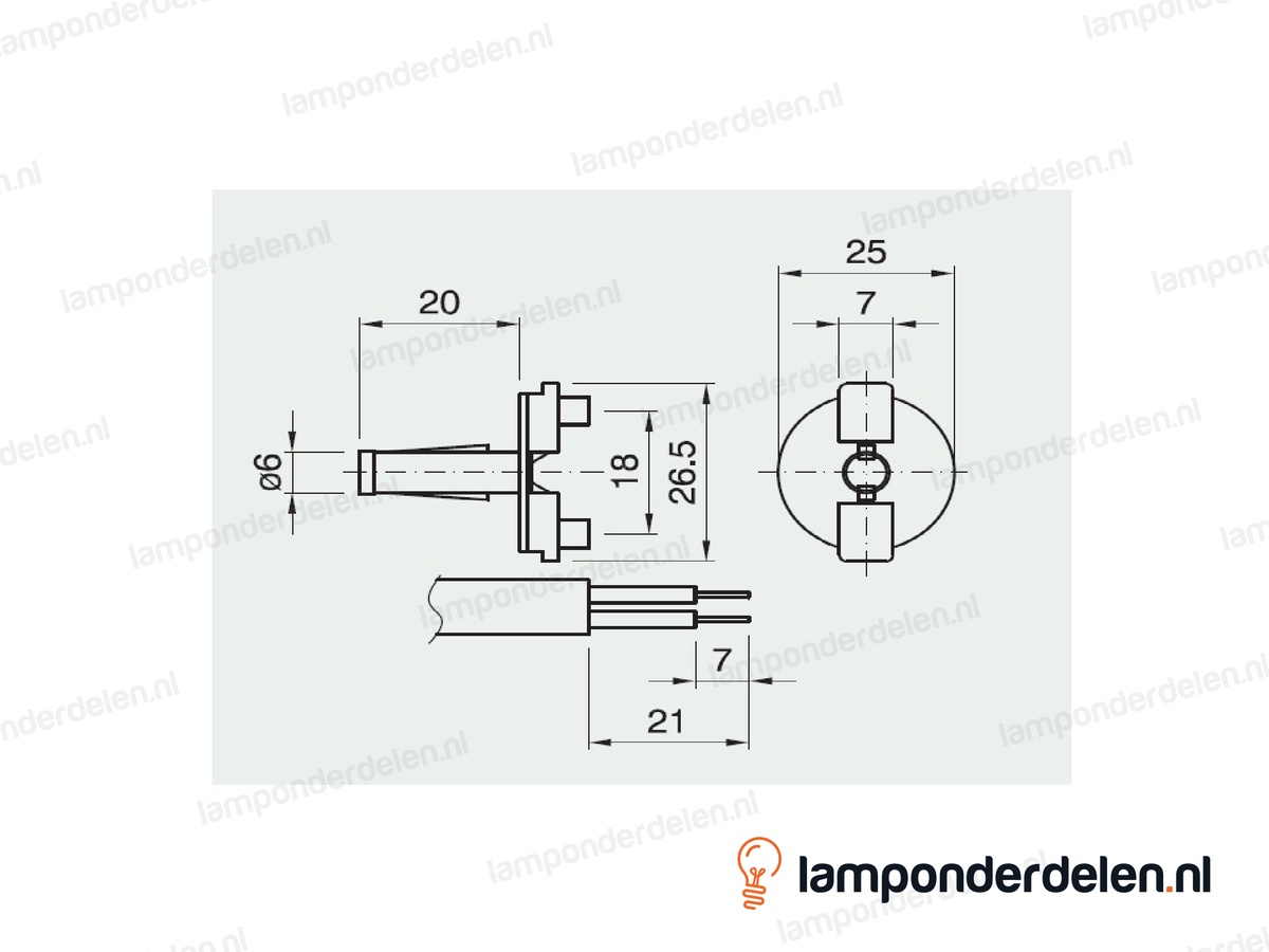 Isolatietule kunststof wit met trekontlaster - 25 x 29 mm - voor E27 fitting kunststof klik - geschikt voor draadeind M10x1 en plat snoer