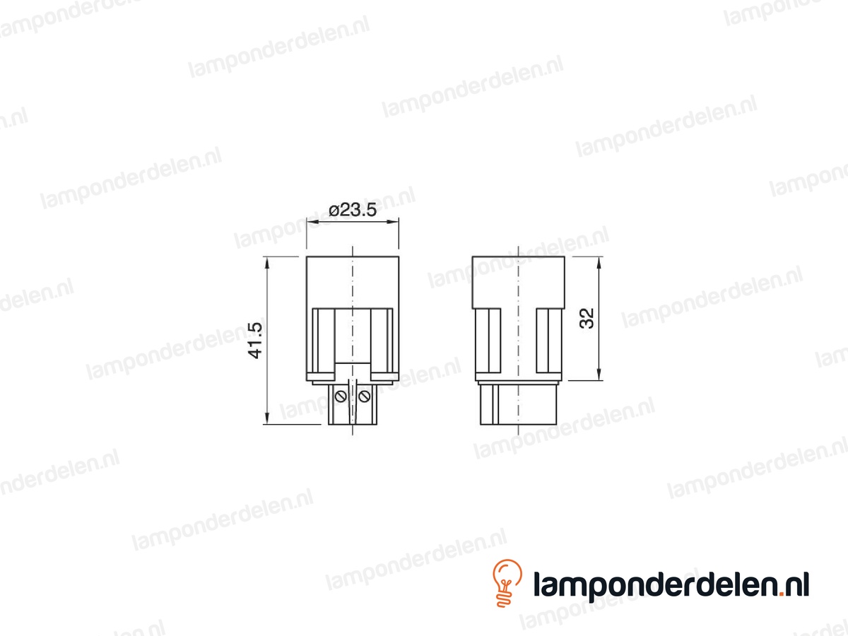 Kaarsfitting E14 - lengte 10 cm - model A