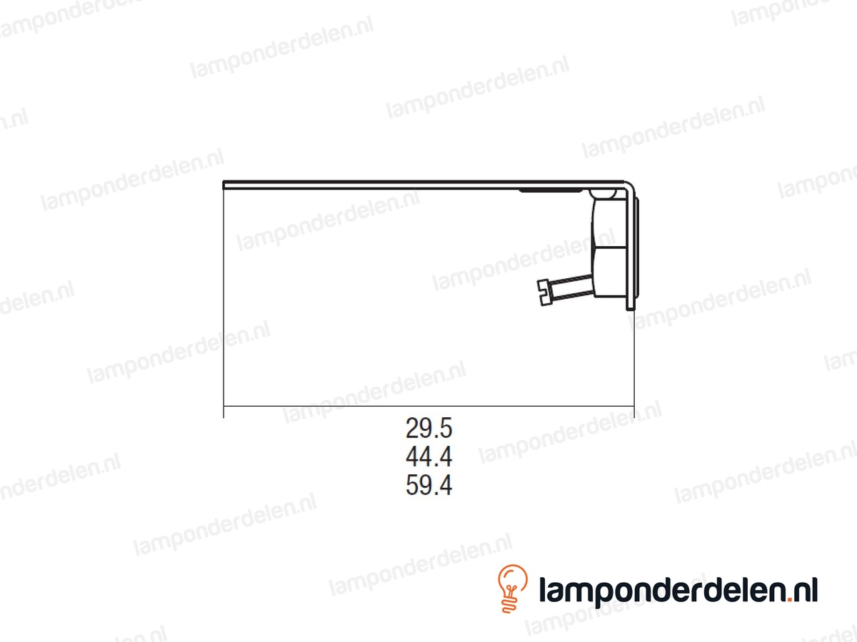 Kaarsfitting E14 - lengte 8,5 cm - model B