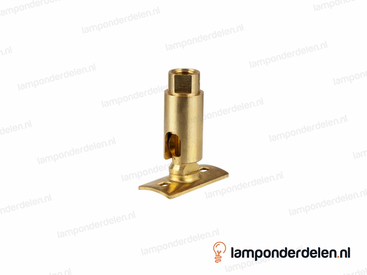 Kniedraaigewricht messing met montageplaat - 16 x 48 mm - 90 graden kantelbaar - binnendraad M10x1