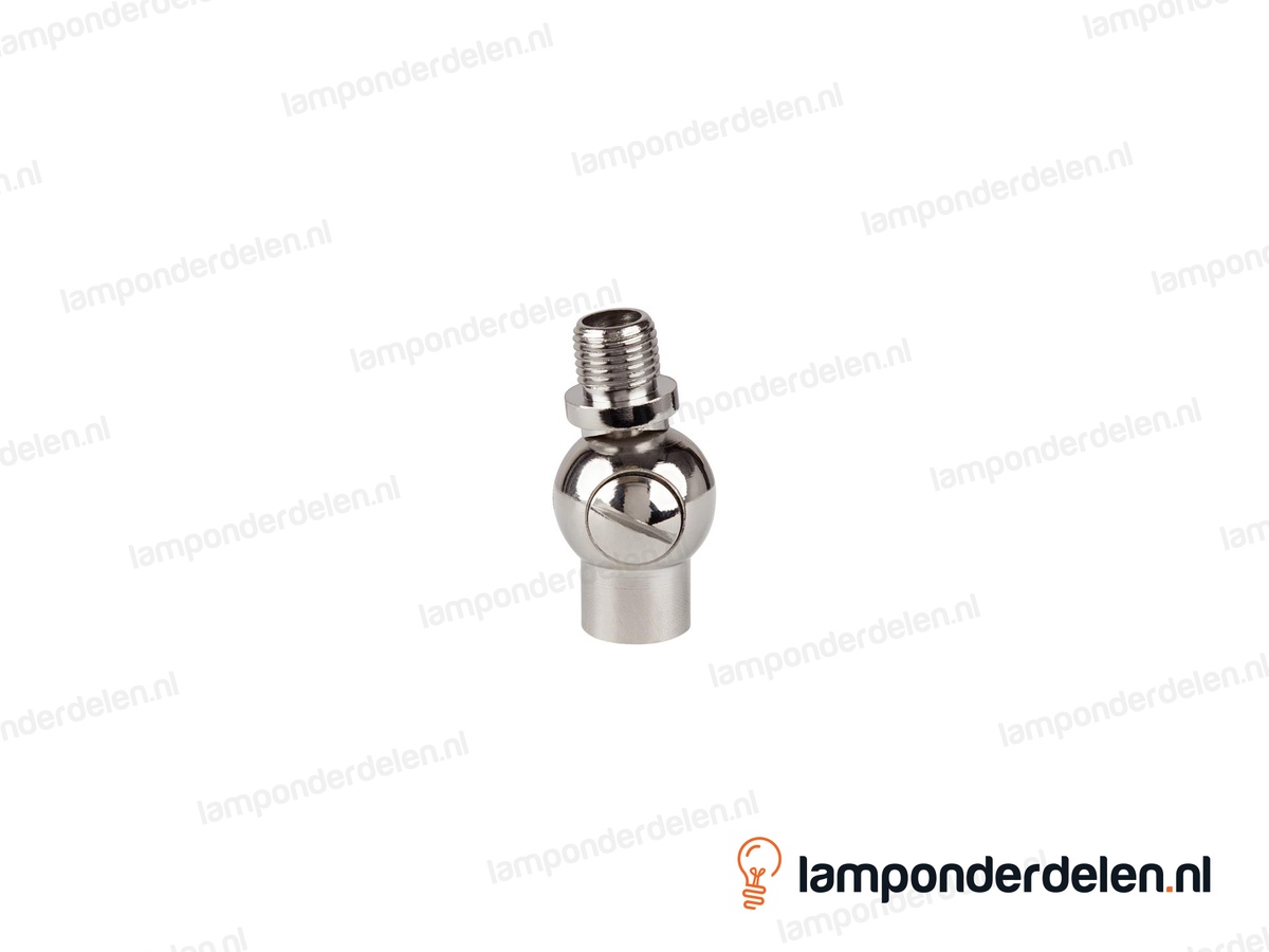 Kniegewricht messing chroomkleurig met schroef - 19 x 36 mm - 180 graden kantelbaar - binnendraad en buitendraad M10x1